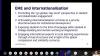 Screenshot of Dr Ed Fermin's recommendations with regards to English Medium Education in the Philippines. The text reads: EME and internalisation: 1. Promoting the 'go global, stay local' perspective; 2. Articulating internalisation at home as a priority directional area for institutional development.; 3. Exposing students to the kind of language skills needed in linkage-building and remote working; 4. Engaging international experts in local learning experiences through virtual structures 